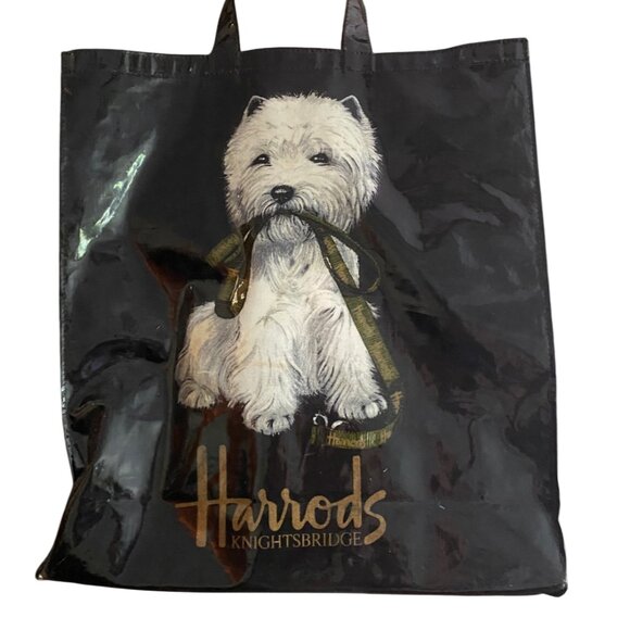 Harrods dog tote bag Knightsbridge vintage, black,  Westie dog - Picture 11 of 13